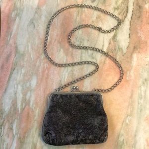Saks Fifth Avenue vintage clutch on chain.